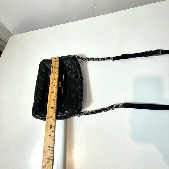 Michael Kors Susannah Quilted Messenger Bag Womens Black Leather Chain Strap - Picture 9 of 11